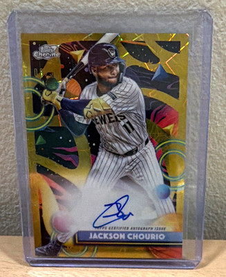 Topps 2025 Cosmic Chrome Jackson Chourio #CCA-JC Autographs Auto Brewers 8/50