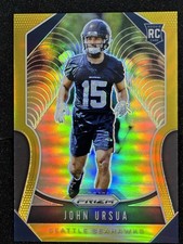 2019 Panini Prizm Rookie John Ursua #395 True Gold Prizm /10 SSP (RC) Seahawks