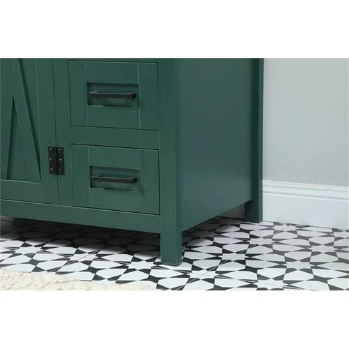 Elegant Decor Grant 32" MDF Single Bathroom Vanity with Backsplash in Green - Picture 5 of 8