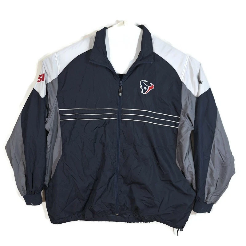 NFL Team Apparel Reebok Mens XL Houston Texans Rain Wind Breaker Jacket Zip Up - product detail image 2