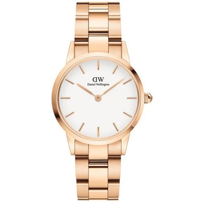 Daniel Wellington Iconic Link weißes Zifferblatt Stahlband Damenuhr DW00100209