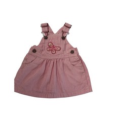 OshKosh Bgosh Pink Hickory Stripe Butterfly Jumper Dress 3 Months 992-0241