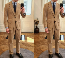 Khaki Wedding Tuxedo Notch Lapel Blazer Mens Suits Groom Bestman BespokeWorkwear