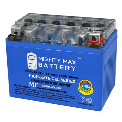 #ad Mighty Max YTX4L BS 12V 3Ah GEL Battery for Honda XR250L XR250R TLR200 $24.99