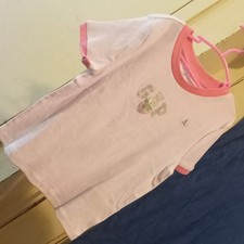 Gap kids girls Pink Short Sleeve Crew Neck T-Shirt Glitter Graphic T size Large