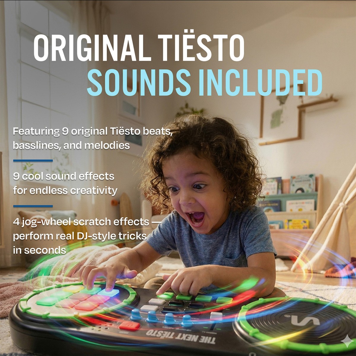 The Next Beat by Tiesto First DJ Mixer for Kids w/Jog Wheel