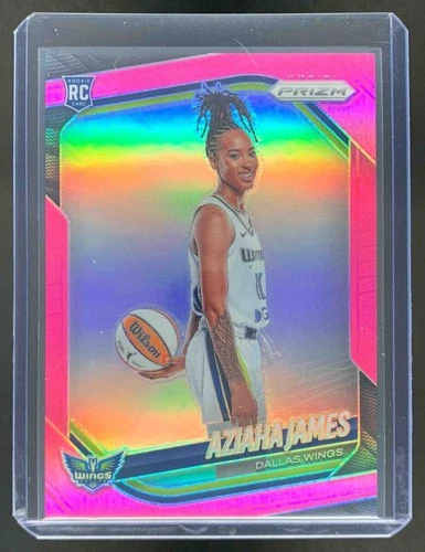 Aziaha James 2025 Panini WNBA Prizm Variation Pink Prizm Wings /175
