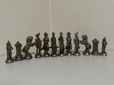 Napoleon Metal Chess Pieces Full Set - 32 Pieces - Gold/Silver Plated