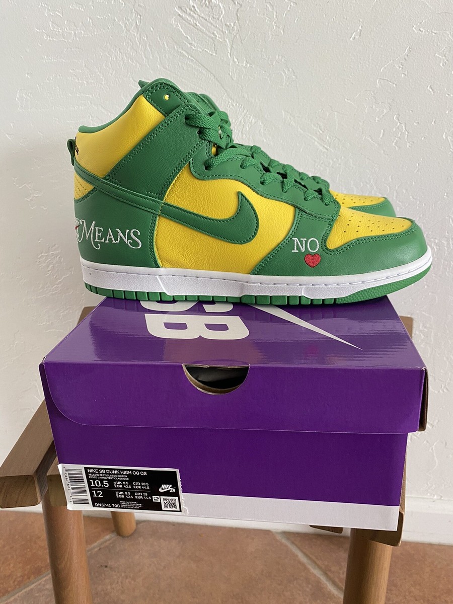Nike SB Dunk High Supreme By Any Means Brazil DN3741-700 Yellow 