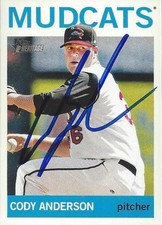 Cody Anderson Cleveland Indians 2013 Topps Heritage Signed Card