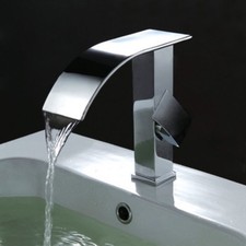 Contemporary Chrome Centerset Waterfall Faucet