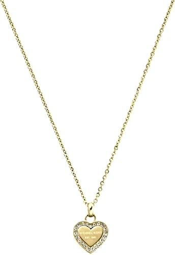 Collana Michael Kors Heritage Hearts MK logo oro cristalli MKJ3969710 + SCATOLA MK