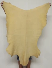 LG BRAINTAN BUCKSKIN Leather Hide for Clothing Bags Native Craft Regalia Laces