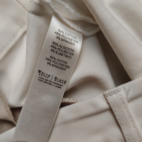 Pantaloni donna White House Black Market 6 bianchi Capri elasticizzati eleganti vita media - Foto 4 di 8