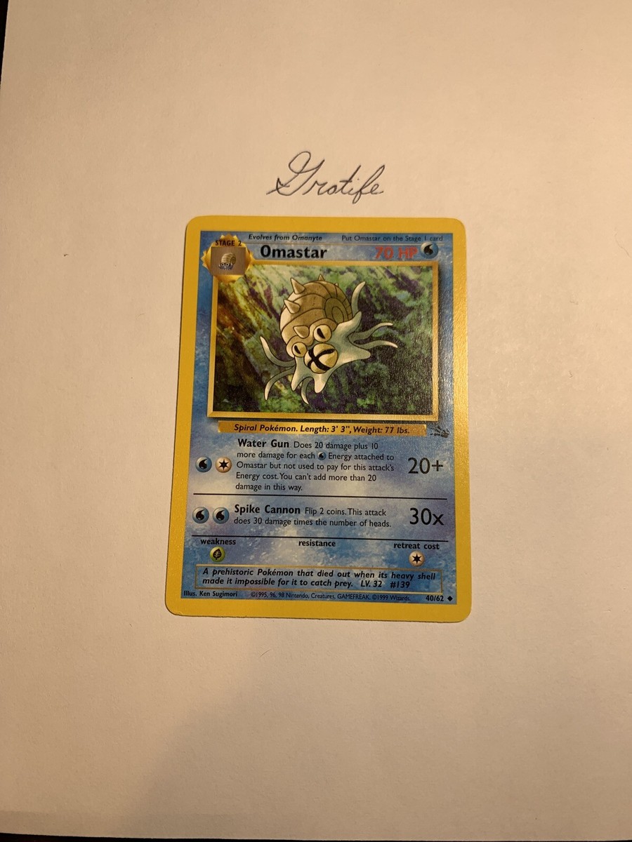 1995 omastar pokemon card value 2002 Legendary Collection #58 Reverse Holo Price Guide SM Team Up Reverse Holofoil and all of our other affordable retro video games Pokmon TCG Omastar Fossil 40