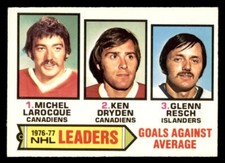 1977 OPC O-Pee-Chee Hockey #6 Goals Against Average Leaders Dryden EX