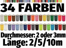 2/5/10m Gummiband Hutgummi Gummikordel Rundgummi Ø 2/3mm Gummilitze Elastisch