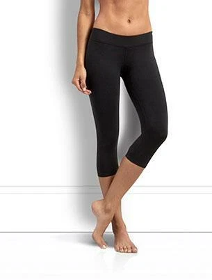 Reebok Womens XS Slim Fit Skinny Capri CrossFit Workout Pant Black FAST  SHIP D22