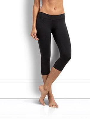 Reebok Womens XS Slim Fit Skinny Capri CrossFit Workout Pant Black