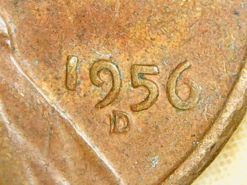 1956 D D/D Strong rpm FS-501 lincoln wheat cent penny nice red and brown toning - Picture 6 of 6