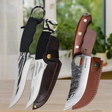 Kitchen Chef's Knife Set Meat Cleaver Fruit Vegetable Knives Fit Outdoor Camping