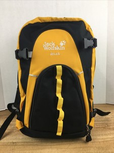 yellow hiking backpack