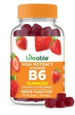 Lifeable Vitamin B6 Gummies | 100mg | Great Tasting VIT B6 Supplement | Vegan...