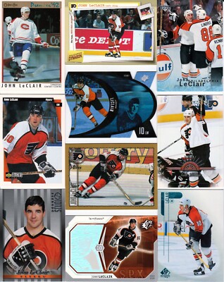   Huge 30 different JOHN LeCLAIR Hockey cards lot 1991 - 2006 Canadiens Flyers 