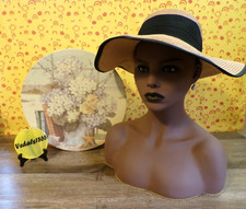 Hat Box Present Company 14" Floral Beach Theme with Ladies Wide Brim Sun Hat M-L