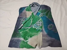 Citron Santa Monica Womens  Asian Drums Open Oversized Kimono Top SZ Small 