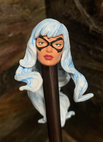 Marvel Legends Black Cat Head Skyline Sirens 2013 Nuevo y Como Nuevo 1/12 Spider-Man