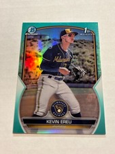 2023 BOWMAN CHROME KEVIN EREU 106/125 AQUA REFRACTOR 1ST BREWERS SP