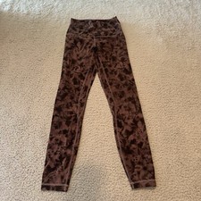Lululemon Align Pant II 25" Mini Dusk Floral Antique Bark Black Size 4