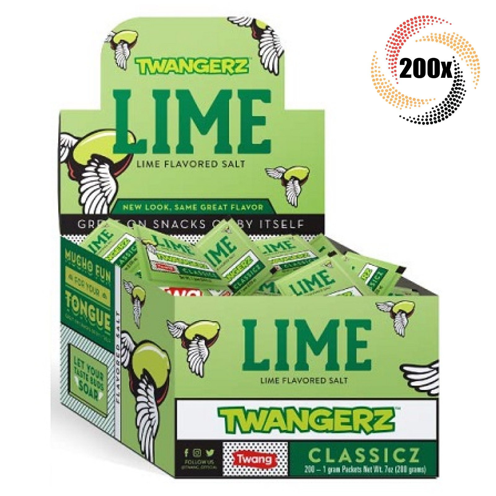 Полная коробка 200 пакетиков Twang Twangerz Classicz Посыпка из лаймовой соли 003 унции 6290₽