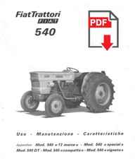 Trattore FIAT 540 DT Manuale uso manutenzione libretto istruzioni + tavola