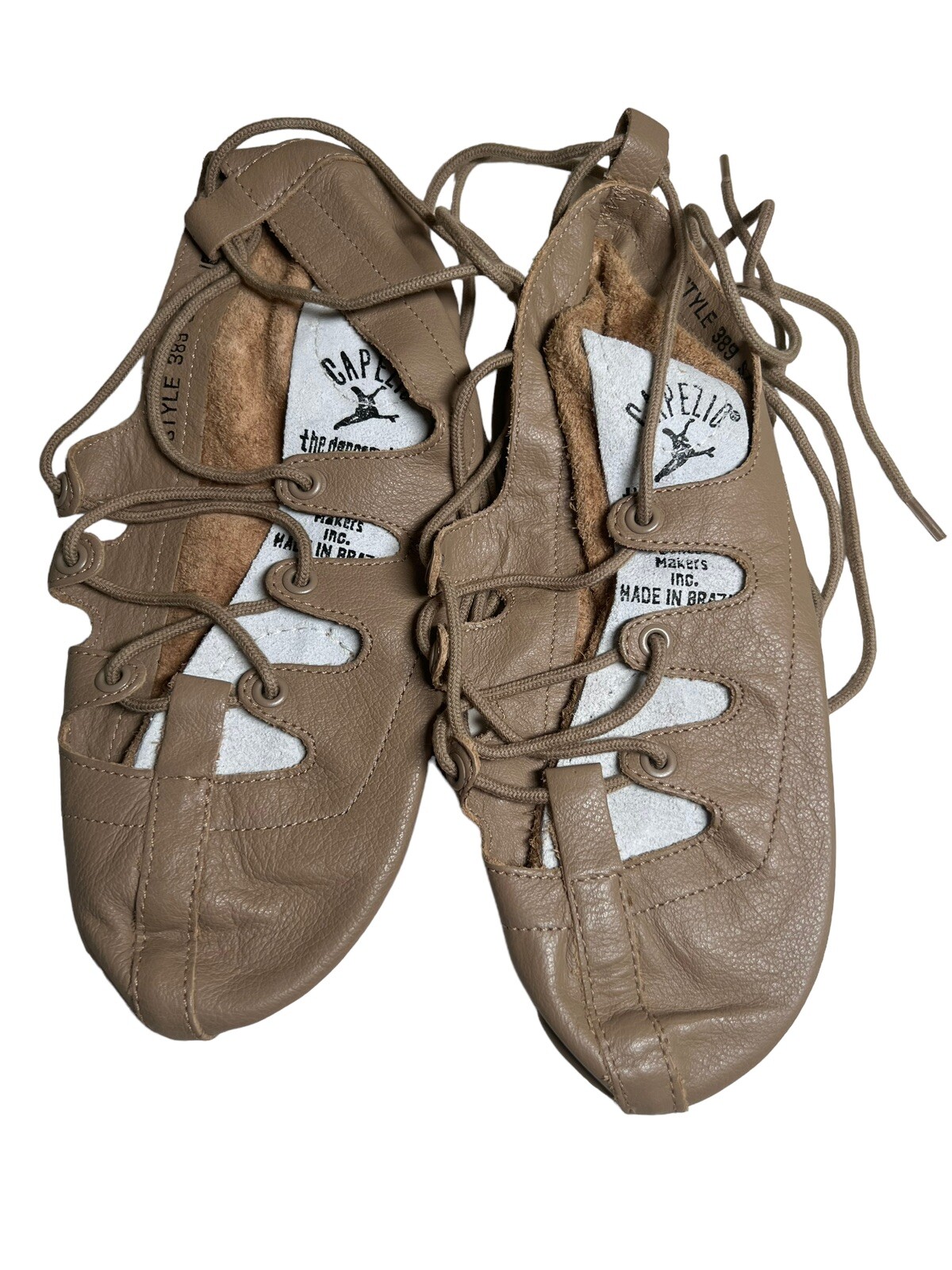 SAOLA NOS CAPEZIO Suola Split In Pelle Balletto Bambino PANTOFOLA Marrone Ghillie Dance TAGLIA 5 M