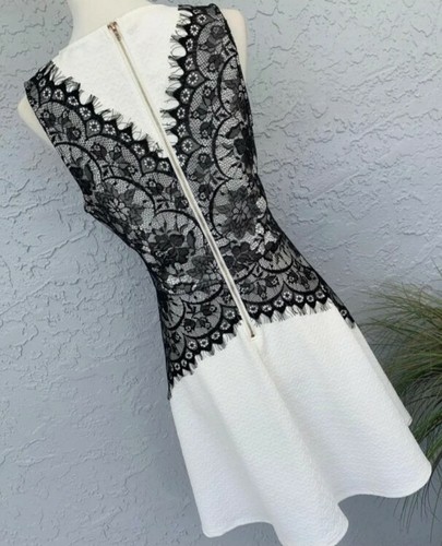 Francescas elfenbeinfarbenes & schwarzes Spitzenkleid Damen Small neu mit Etikett wunderschön 🤩 - Bild 4 von 10