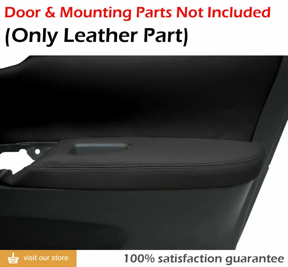 Cubierta del panel de la puerta del reposabrazos de cuero sintético negra para Nissan Sentra 2013-2019 Foto 2 de 4