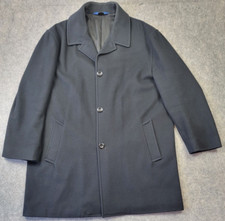 Pendleton Coat Mens XL Black Overcoat Wool Nylon Cashmere Winter Preppy Classic