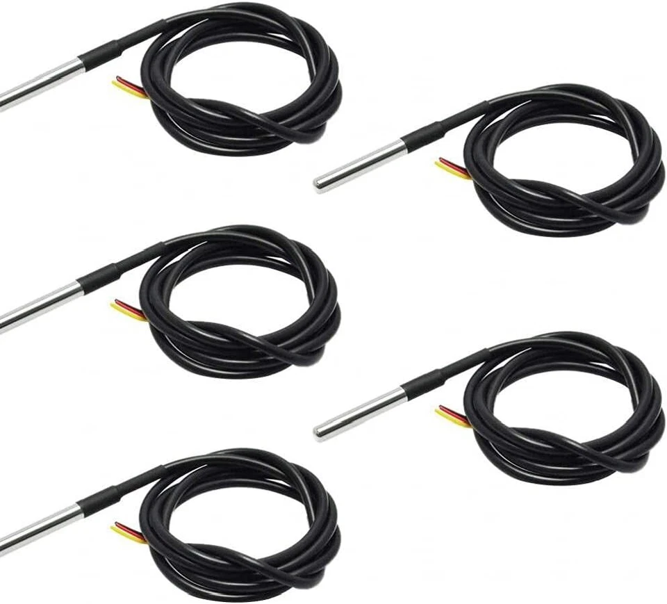 10x Temperaturfühler DS18B20 Digital Thermosensor Temperatur-sensor Wasserdicht - Bild 3 von 4