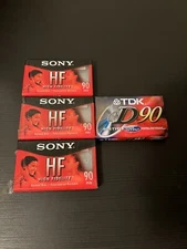 Lot of 4 Sony and TDK Hi Fidelity 90 Minute Audio Cassettes - Brand New, Sealed