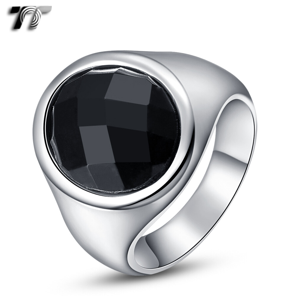 NEW TTstyle 316L Stainless Steel HD Band Punk Ring - Foto 6