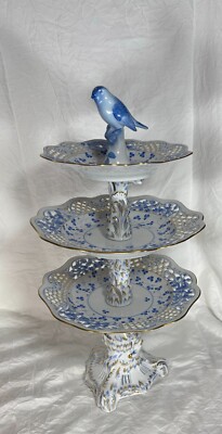 Rothschild Bird 7 Pc 3 Tier Server w/Bird (Rachel) by Herend