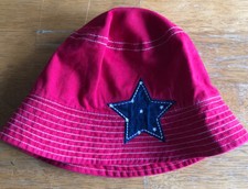 Gymboree Infant Toddler Red Bucket Hat 100 Cotton Blue Star 18M-3T Boy or Girl