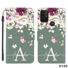 Image of Flowers Personalised Case For Motorola G85 G75 G55 E14 G15 Wallet Leather Cover
