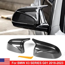 Carbon Fiber Style Side Mirror Cover Cap For BMW X3 X4 X5 X6 X7 G01 G02 G05 G06 