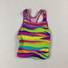 Speedo Girl  s Size 6 Multicolor Racerback Tankini Bikini Top Swimsuit Summer. B3