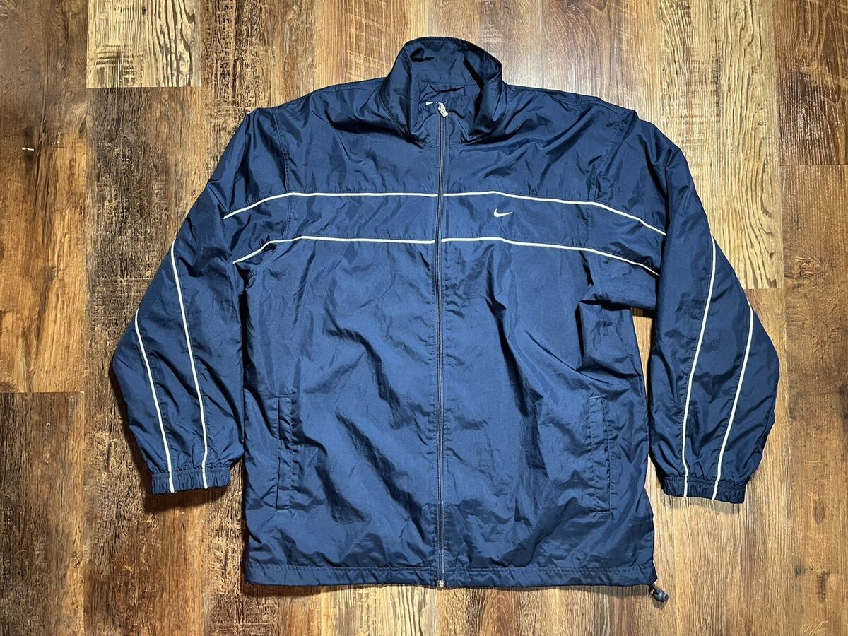 Y2K Nike Full Zip Track Jacket Mens Size XL Navy Blue Y2K Nike Full Zip Track Jacket Mens Size XL Navy Blue