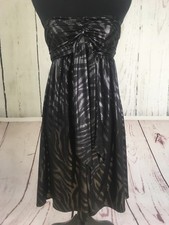 Express Women's Dress Sz XS Small Black Silver Shiny Strapless Dress