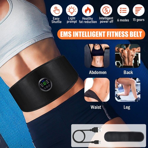 EMS Abdominal Muscle Core Toning Trainer ABS Electric Stimulator Fitness Belt - Picture 35 of 40